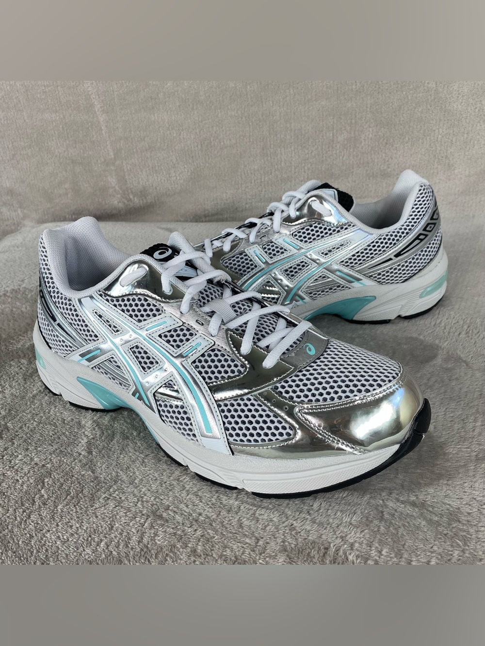 Asics Gel-1130 White Silver Mint Mens Size 12 Running Shoes 1203B062 NEW - Picture 3 of 10